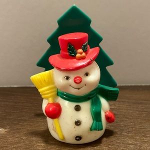 Vintage Kitsch Snowman Napkin Holder